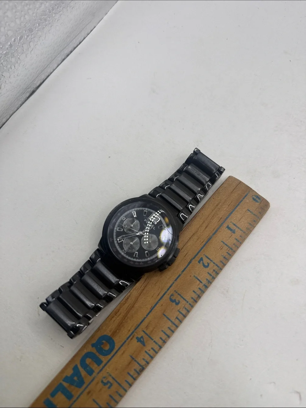 Fossil Arkitekt FS4123 Mens Black Plated Chronograph Quartz Watch Stainless READ